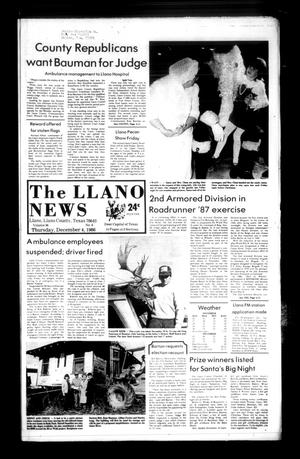 The Llano News (Llano, Tex.), Vol. 96, No. 6, Ed. 1 Thursday, December 4, 1986