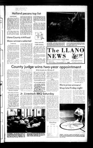 Primary view of object titled 'The Llano News (Llano, Tex.), Vol. 96, No. 7, Ed. 1 Thursday, December 11, 1986'.