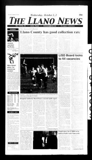 Primary view of object titled 'The Llano News (Llano, Tex.), Vol. 115, No. 53, Ed. 1 Wednesday, October 1, 2003'.