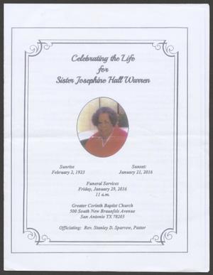 [Funeral Program for Josephine Hall Warren, January 29, 2016]