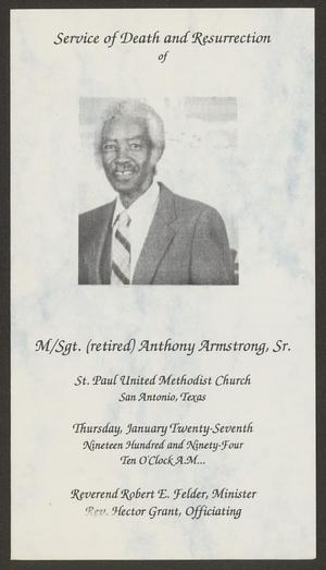 [Funeral Program for M/Sgt. (retired) Anthony Armstrong, Sr., January 27, 1994]