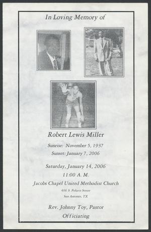 [Funeral Program for Robert Lewis Miller, January 14, 2006]