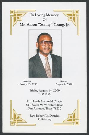[Funeral Program for Mr. Aaron "Sonny" Young, Jr., August 14, 2009]