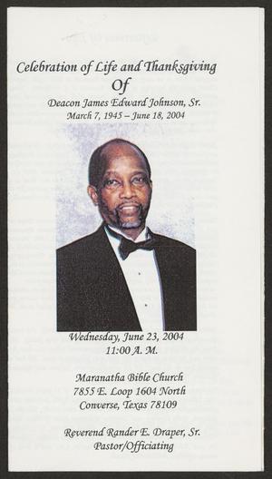 Primary view of object titled '[Funeral Program for Deacon James Edward Johnson, Sr., June 23, 2004]'.