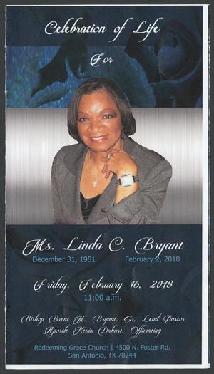 Primary view of object titled '[Funeral Program for Ms. Linda C. Bryant, February 16, 2018]'.