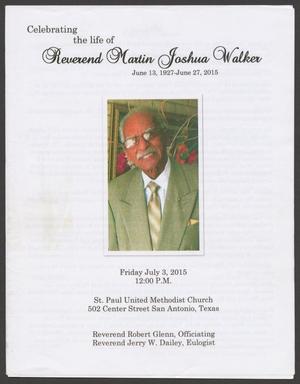 Primary view of object titled '[Funeral Program for Reverend Martin Joshua Walker, July 3, 2015]'.