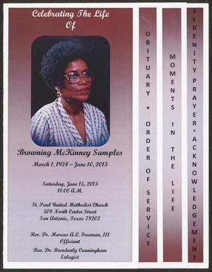 [Funeral Program for Browning McKinney Samples, June 15, 2013]