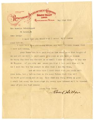 [Letter from Kinch Hillyer to Rosalia Scheidegger - May 22, 1920]
