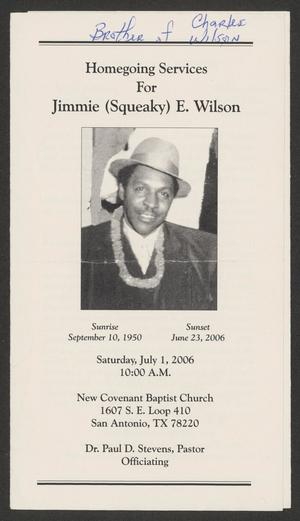 [Funeral Program for Jimmie (Squeaky) E. Wilson, July 1, 2006]