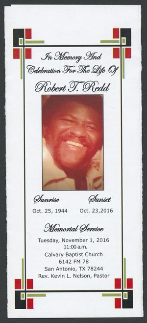 Primary view of object titled '[Funeral Program for Robert T. Redd, November 1, 2016]'.
