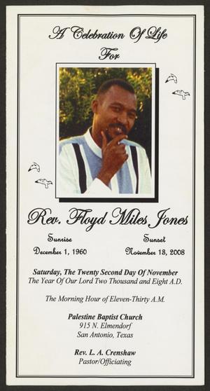 [Funeral Program for Rev. Floyd Miles Jones, November 22, 2008]