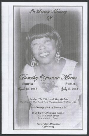 [Funeral Program for Dorothy Yvonne Moore, July 13, 2015]