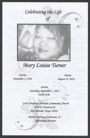 [Funeral Program for Mary Louise Turner, September 1, 2012]