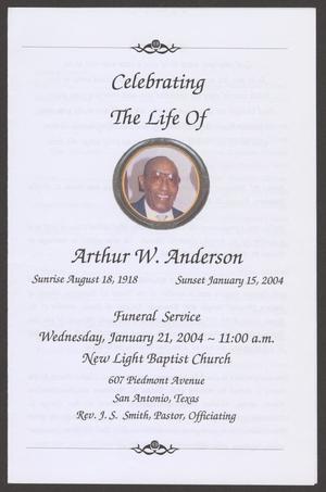 Primary view of object titled '[Funeral Program for Arthur W. Anderson, January 21, 2004]'.