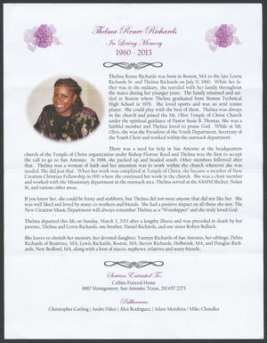 [Funeral Program for Thelma Renee Richards, March 7, 2013]