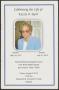 Pamphlet: [Funeral Program for Kizzie O. Byrd, August 9, 2013]
