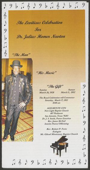 Primary view of object titled '[Funeral Program for Dr. Julius Homer Newton, March 17, 2012]'.