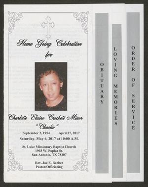 [Funeral Program for Charlotte Elaine Crockett Minor, May 6, 2017]