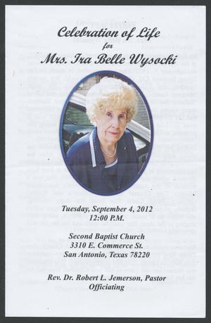 [Funeral Program for Ira Belle Wysacki, September 4, 2012]