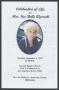 Primary view of [Funeral Program for Ira Belle Wysacki, September 4, 2012]