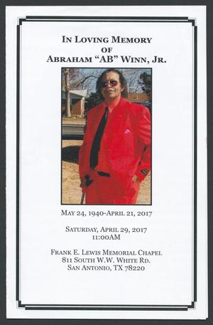 Primary view of object titled '[Funeral Program for Abraham Winn Jr., April 29, 2017]'.