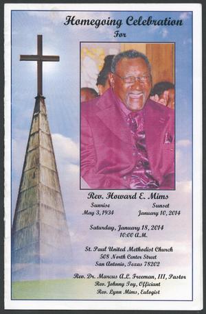 [Funeral Program for Rev. Howard E. Mims, January 18, 2014]