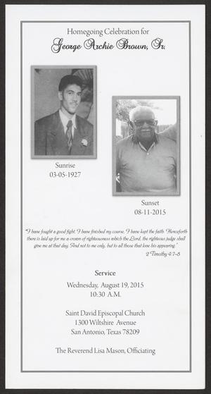 [Funeral Program for George Archie Brown Sr, August 19, 2015]