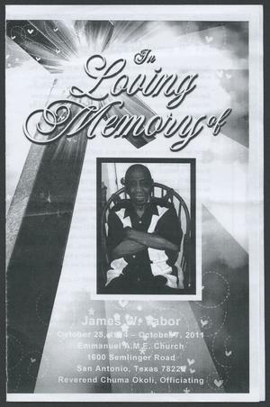 [Funeral Program for James W. Tabor, October, 2011]