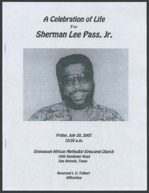 [Funeral Program for Sherman Lee Pass, Jr., July 20, 2007]