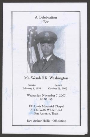 [Funeral Program for Wendell K. Washington, November 7, 2007]