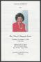 Pamphlet: [Funeral Program for Nora E. Simmons, November 12, 1998]