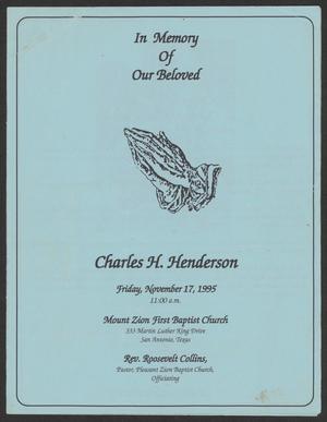[Funeral Program for Charles H. Henderson, November 17, 1995]