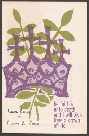 [Funeral Program for Clarence B. Waddles, July 19, 1977]