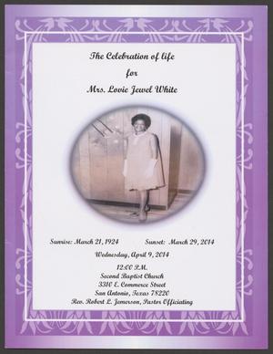 [Funeral Program for Lovie Jewel White, April 9, 2014]