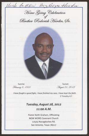 [Funeral Program for Brother Roderick Hardin, Sr., August 28, 2012]
