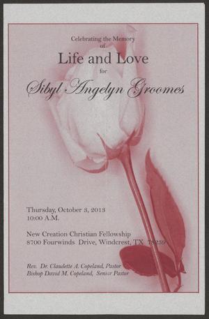 [Funeral Program for Sibyl Angelyn Groomes, October 3, 2013]