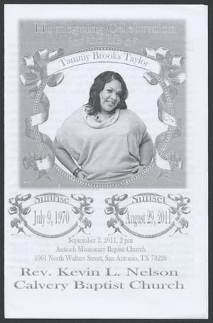 [Funeral Program for Tammy Brooks Taylor, September 2, 2011]