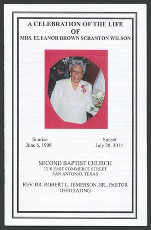 [Funeral Program for Eleanor Brown Scranton Wilson, 2014]