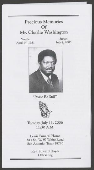 [Funeral Program for Charlie Washington, July 11, 2006]