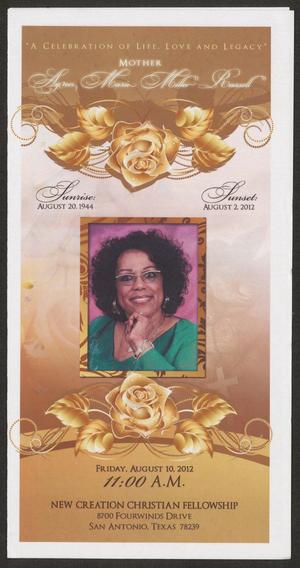 [Funeral Program for Agnes Marie Miller Russell, August 10, 2012]