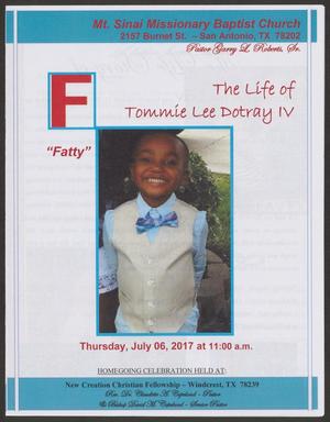 [Funeral Program for Tommie Lee Dotray IV, July 6, 2017]