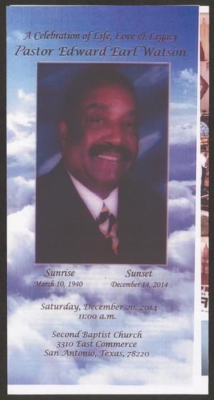 [Funeral Program for Pastor Edward Earl Watson, December 20, 2014]