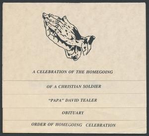Primary view of object titled '[Funeral Program for "Papa" David Tealer, March 8, 1993]'.