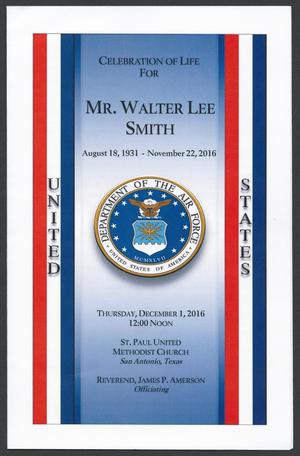 [Funeral Program for Mr. Walter Lee Smith, December 1, 2016]