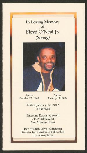 [Funeral Program for Floyd O'Neal Jr. (Sonny), January 20, 2012]