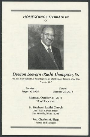 [Funeral Program for Leevorn Thompson, Sr., October 31, 2011]