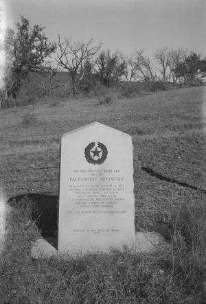 [Packsaddle Mountain Centennial Marker along Texas 71]