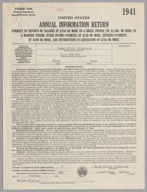 [Texas Cotton Industries Form 1096: Annual Information Return: 1941]