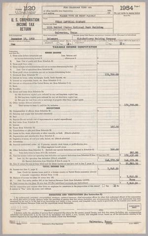 [Texas Imperial Company Form 1120, U. S. Corporation Income Tax Return: 1954]