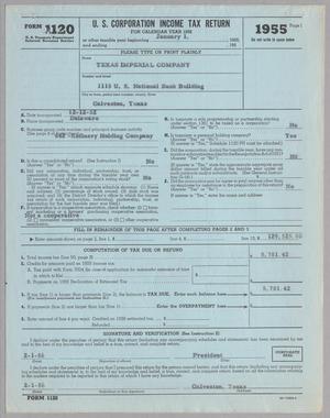 [Texas Imperial Company Form 1120, U. S. Corporation Income Tax Return: 1955]